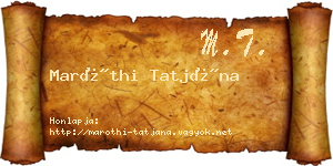 Maróthi Tatjána névjegykártya